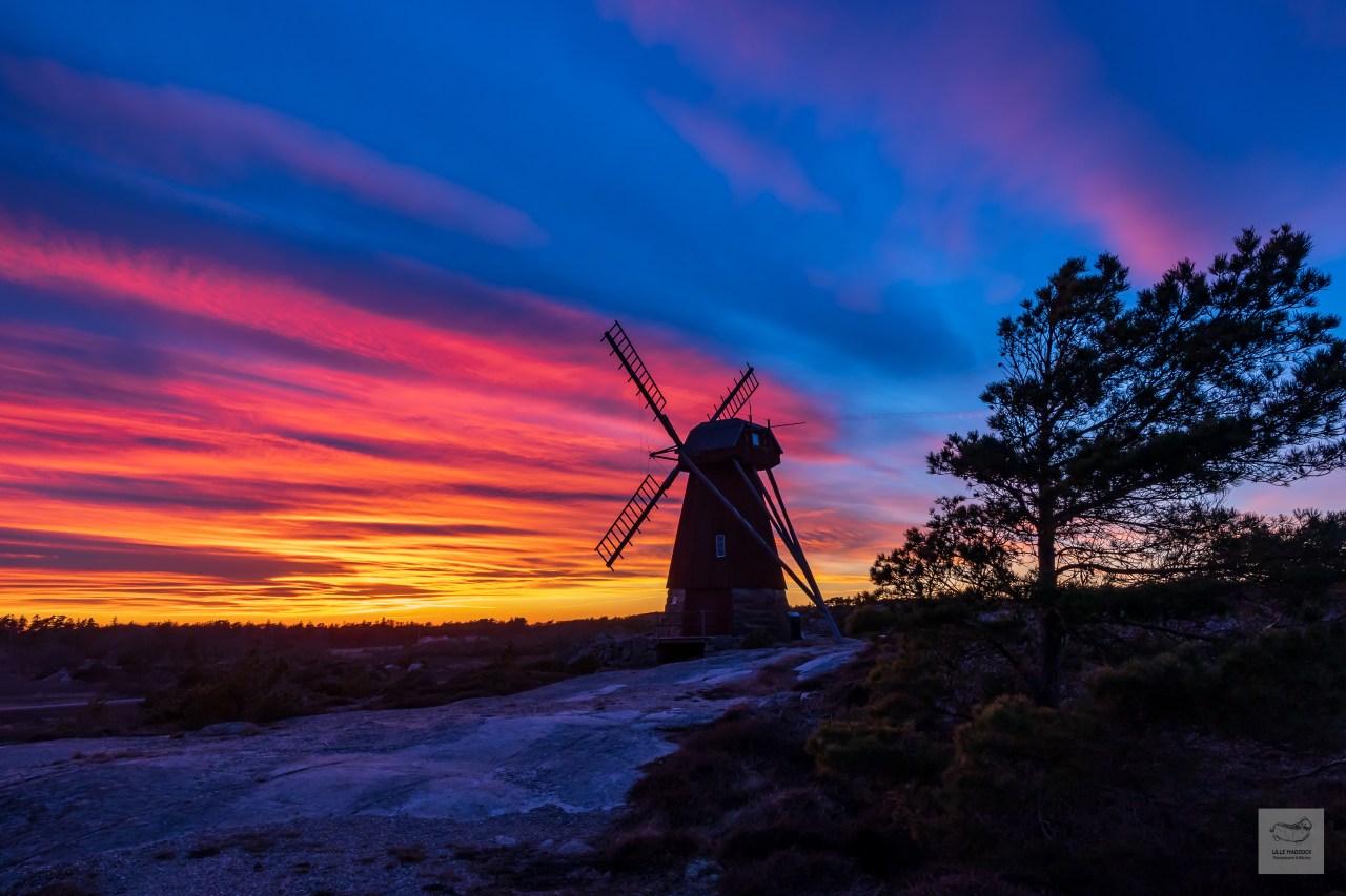 Windmill sunset